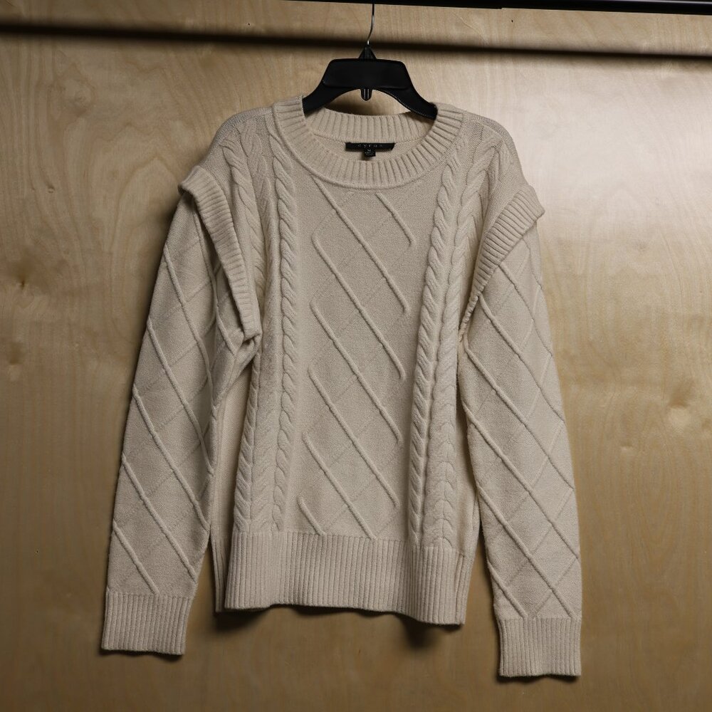 Cyrus Beige Cable Knit Women's Sweater Sz Medium